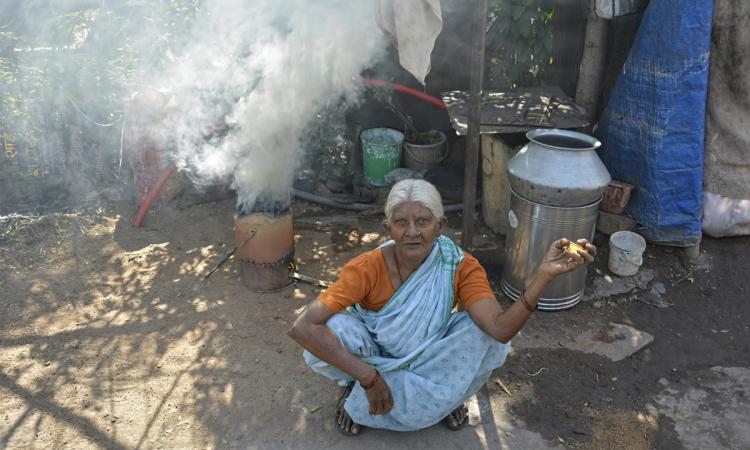A Dalit woman in Ekta Nagar, Raipur