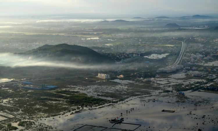 Aerial view of Chennai during floods 2015 (Image: Veethika, Wikimedia Commons, CC-SA 4.0 International)