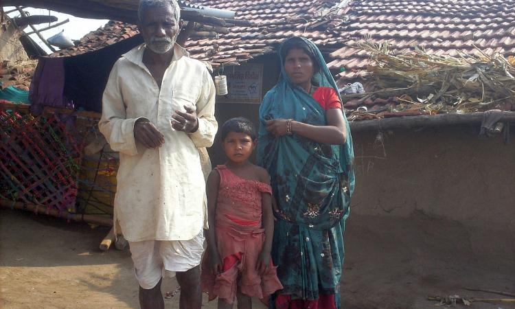 Bandu Singh and his family at their home in Kaalapani, Madhya Pradesh