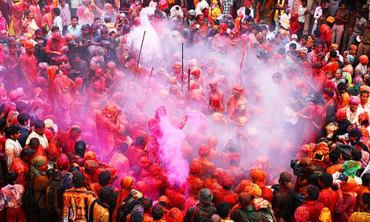 Holi being celebrated (Source: Wikimedia Commons)