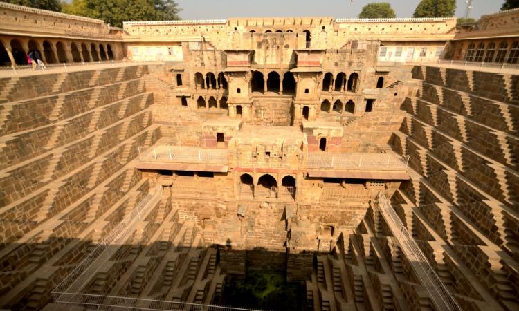 The design of Chand baodi (stepwell) in Abhaneri village, Rajasthan, was intended to conserve as much water as possible (Image: Unseen Horizons, Flickr Commons, CC BY-SA 2.0)