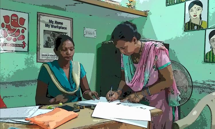 MHT organises poor women around habitat issues in a resettlement colony in Delhi. (Pic: India Water Portal)