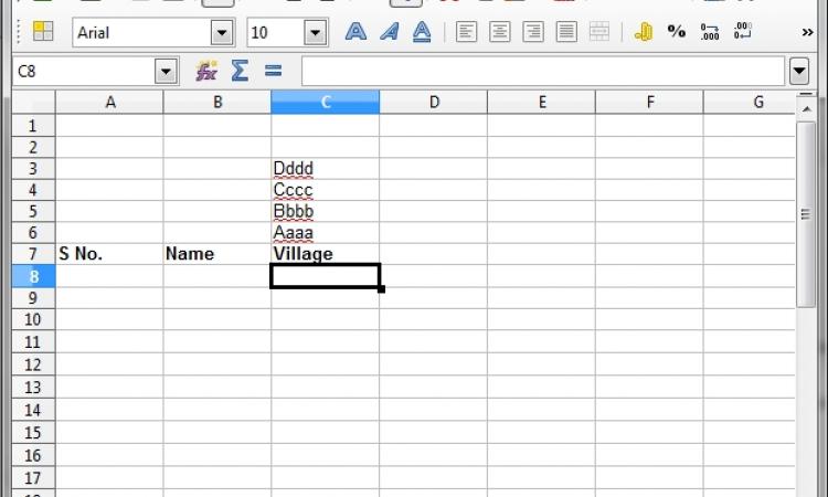 Working with spreadsheets