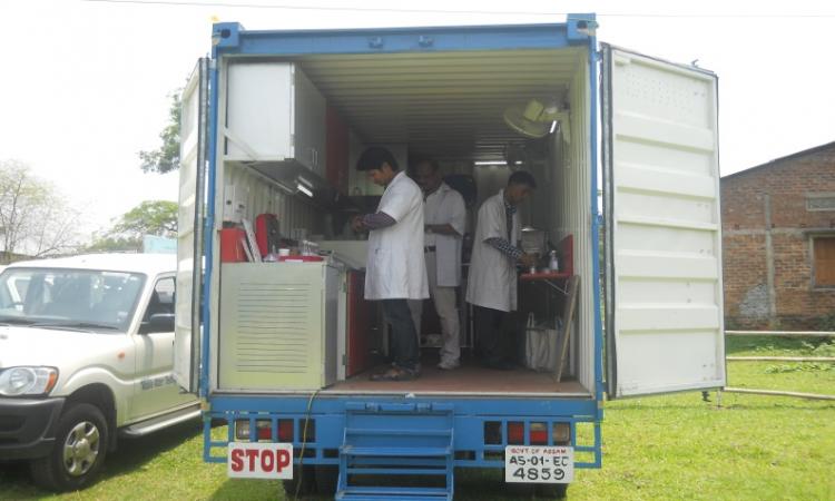Mobile labs that tested water samples in Assam