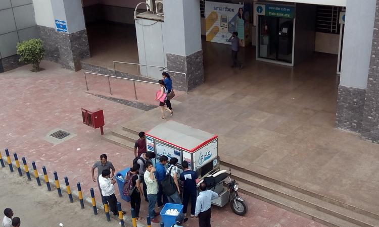 Mobile water kiosk.