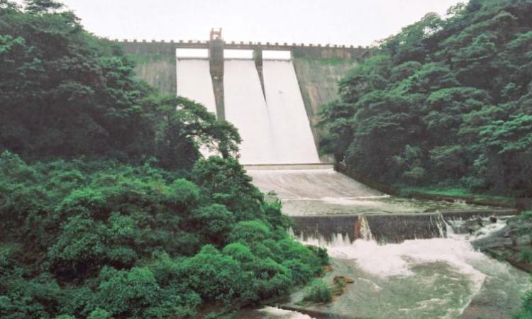 Water flows from the sluices of the Siruvani dam. (Picture courtesy: Deccan Chronicle)