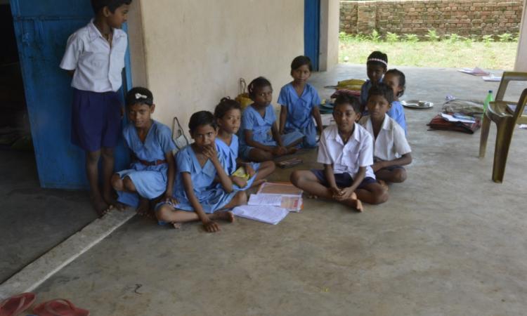 Children attending school in Bilaspur