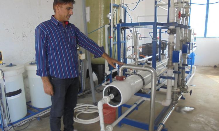 Yogendra Singh, an operator, explains how the 'Toilet to tap' plant functions